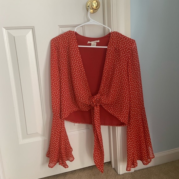 Red & White Star Tie Top - Picture 2 of 5